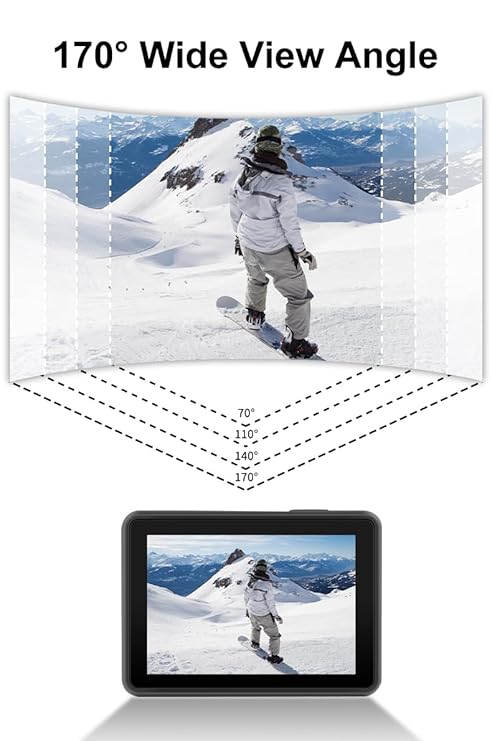4K Action Camera with Accessories Kit – WiFi Waterproof Sports Cam with 170° Wide Angle for Vlogging, Travel & Bike Helmet Use
