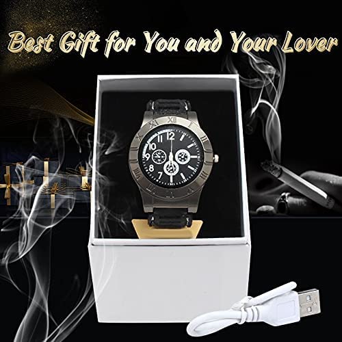 Men USB Rechargeable Cigarette Cigar Lighter Watch Novelty Cool Lighters flameless Windproof Unique Designer Wristwatch Cigarette Lighter.