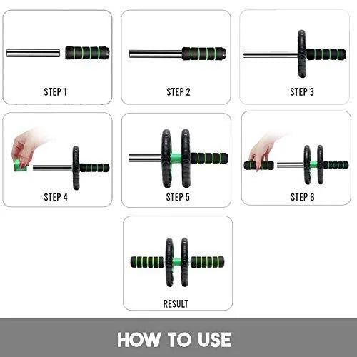 Dual Wheel Ab Roller with Knee Pad – Home Gym Exercise Equipment for Core & Full Body Workout