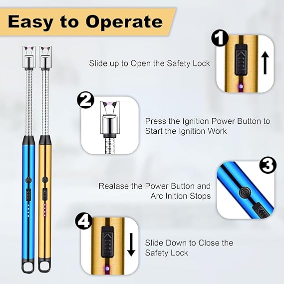 Rechargeable Plasma Arc Lighter | 360° Flexible Windproof USB C Kitchen Lighter