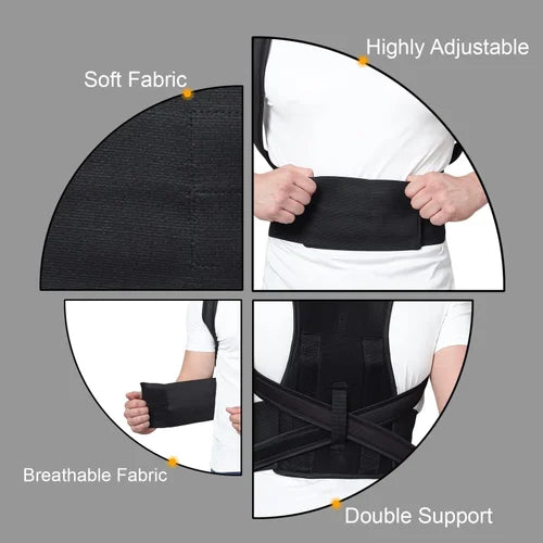 Posture Corrector Belt – Adjustable Back Support Brace for Men & Women (XL, Neoprene, Firm Support)