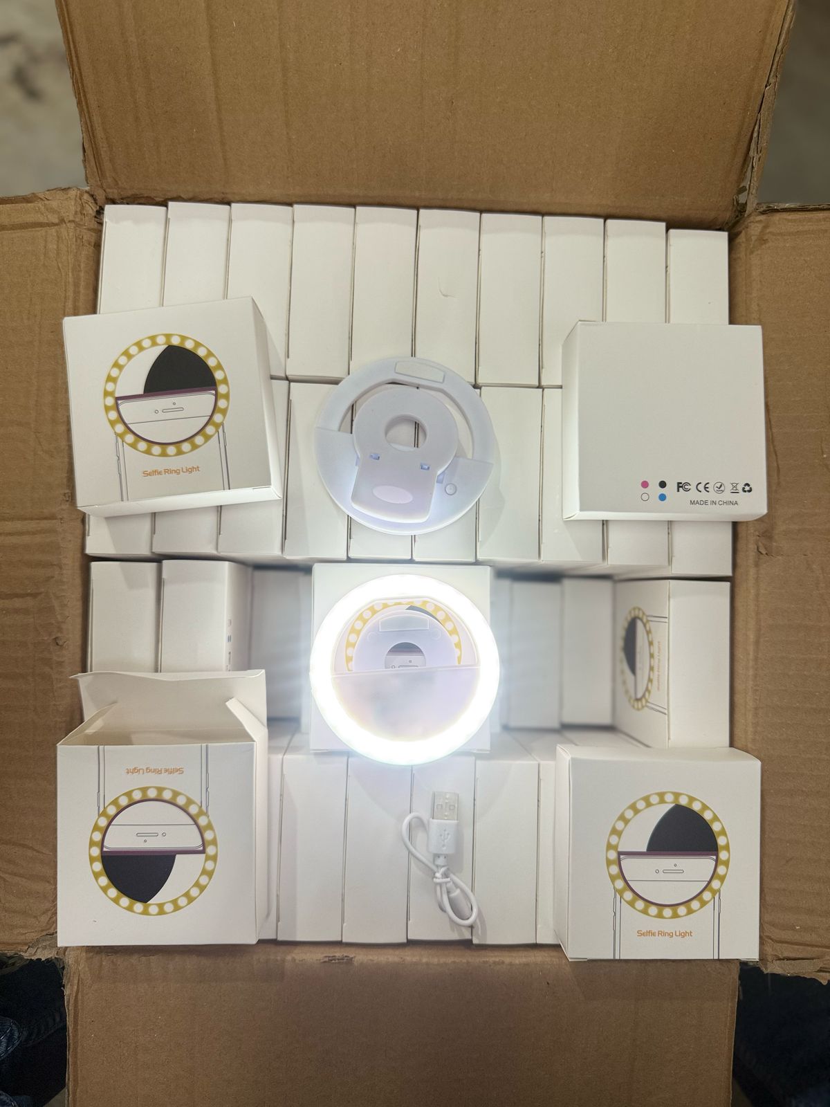 Selfie Ring Light Clip On for Smartphones and Tablets 3 Level Brightness LED Light for Photography Video Calls