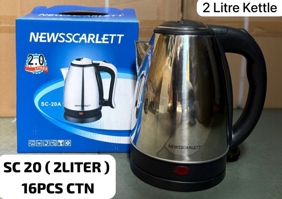2L Stainless Steel Electric Kettle – Fast Boil Water Heater with Auto Shut-Off (Silver)