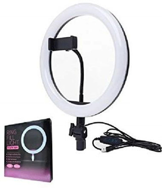 Dimmable LED Ring Light with Tripod Stand & Phone Holder – USB Selfie Light for Makeup, TikTok, Photography & Video Recording