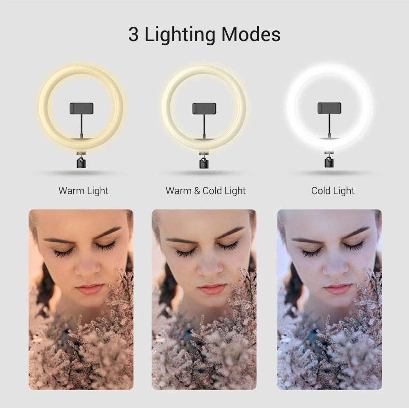 Dimmable LED Ring Light with Tripod Stand & Phone Holder – USB Selfie Light for Makeup, TikTok, Photography & Video Recording