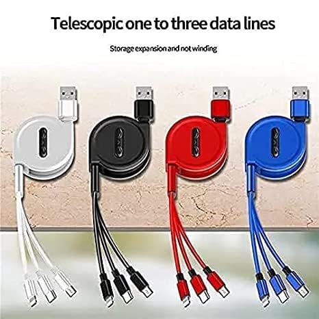 3 in 1 Retractable USB Charging Cable 3.0A Fast Charge Multi USB Cable for Type C Micro USB Android Mobile Phones