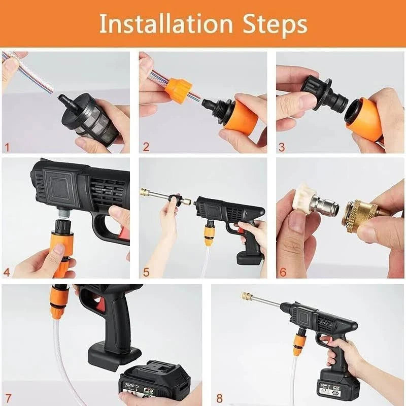 48V Portable Car Washer High Pressure Cordless Car Cleaning Machine for Home and Outdoor Use