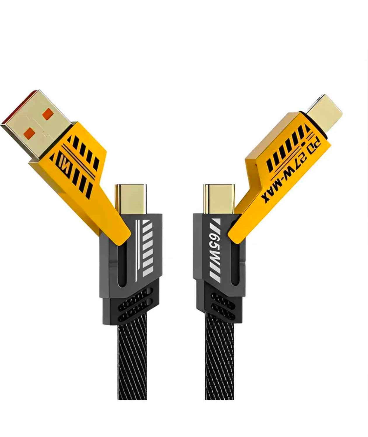 4-in-1 Ultra Fast Charging Cable – Multi USB Cable with Thunderbolt, Type-C, Lightning & USB-A for Phones & Laptops