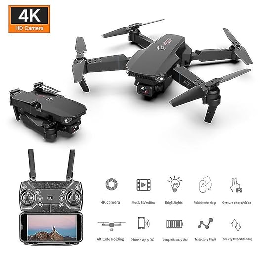 E88 Pro Drone with Dual Camera – Foldable RC Quadcopter with HD Camera, Remote Control & Live View for Kids & Beginners