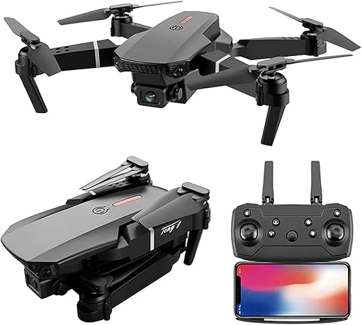 E88 Pro Drone with Dual Camera – Foldable RC Quadcopter with HD Camera, Remote Control & Live View for Kids & Beginners