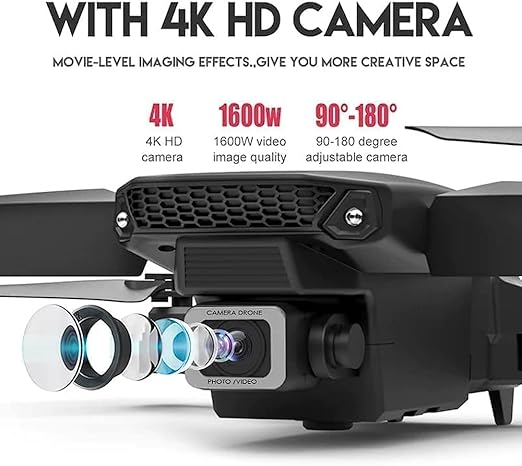 E88 Pro Drone with Dual Camera – Foldable RC Quadcopter with HD Camera, Remote Control & Live View for Kids & Beginners