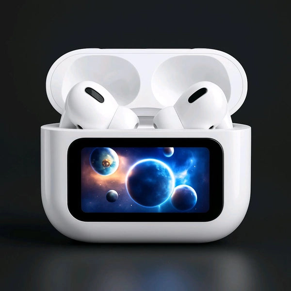 A9 Pro Wireless Earbuds with Touch Screen Case – ANC/ENC Noise Cancellation Bluetooth Earphones