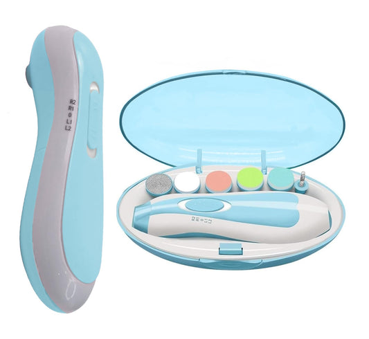 Electric Baby Nail Trimmer Safe Baby Nail Clippers with 6 Grinding Heads for Newborn Toddler and Adults Fingernails and Toenails