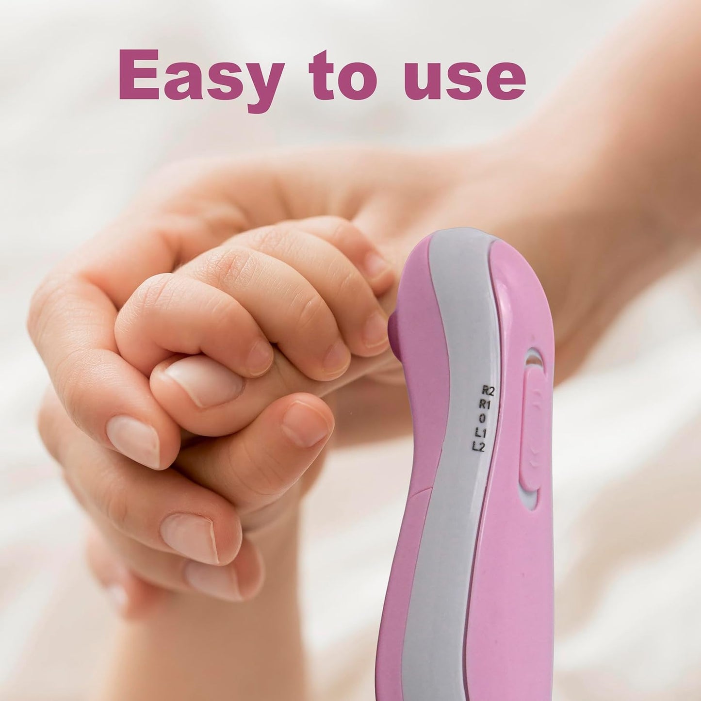 Electric Baby Nail Trimmer Safe Baby Nail Clippers with 6 Grinding Heads for Newborn Toddler and Adults Fingernails and Toenails