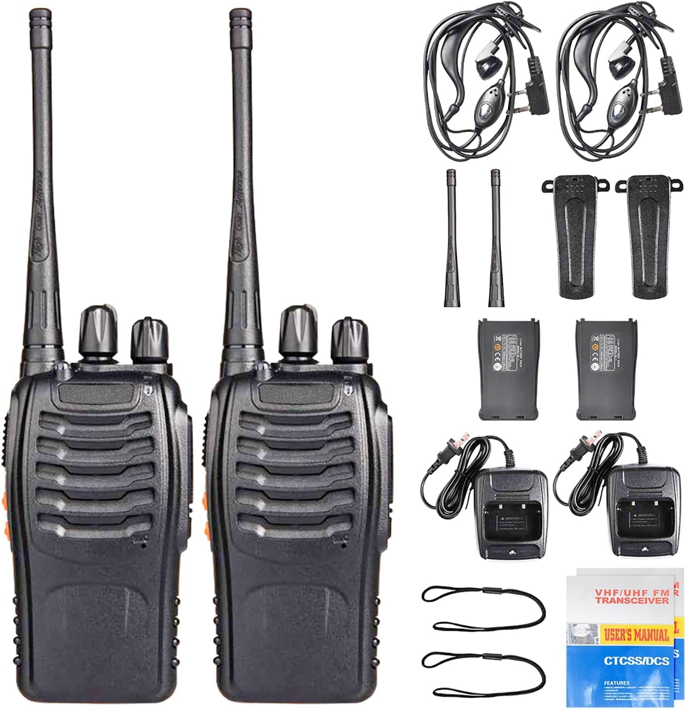 Baofeng BF-888S Walkie Talkie – Long Range 2-Way Radio with Flashlight & Rechargeable Battery