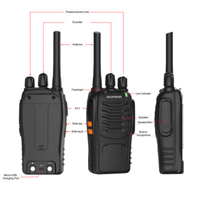Baofeng BF-888S Walkie Talkie – Long Range 2-Way Radio with Flashlight & Rechargeable Battery