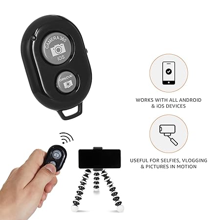 Wireless Bluetooth Remote Shutter for Smartphones – iOS & Android Camera Control for Selfies, Group Photos & Tripod Shots