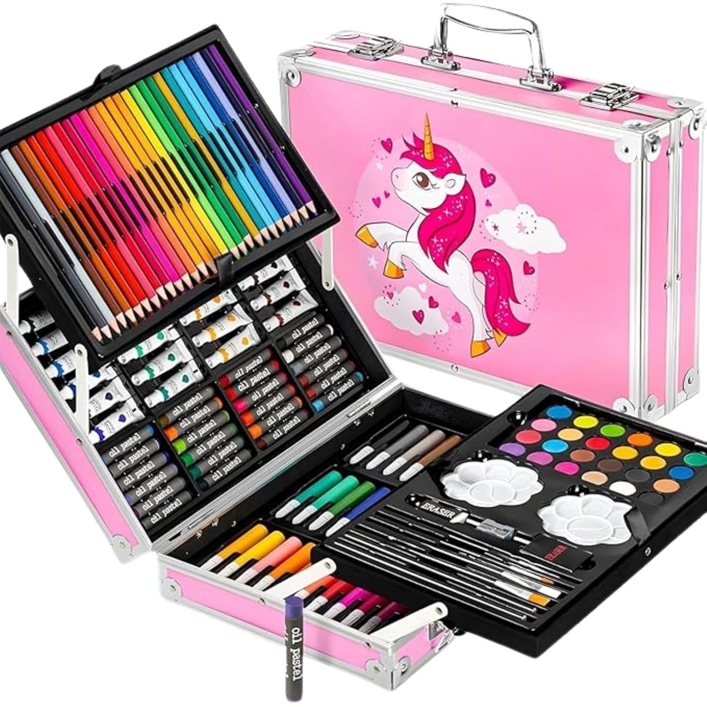 Colouring Kit Suitcase for Kids – 45-Piece Art & Drawing Set with Colour Pencils