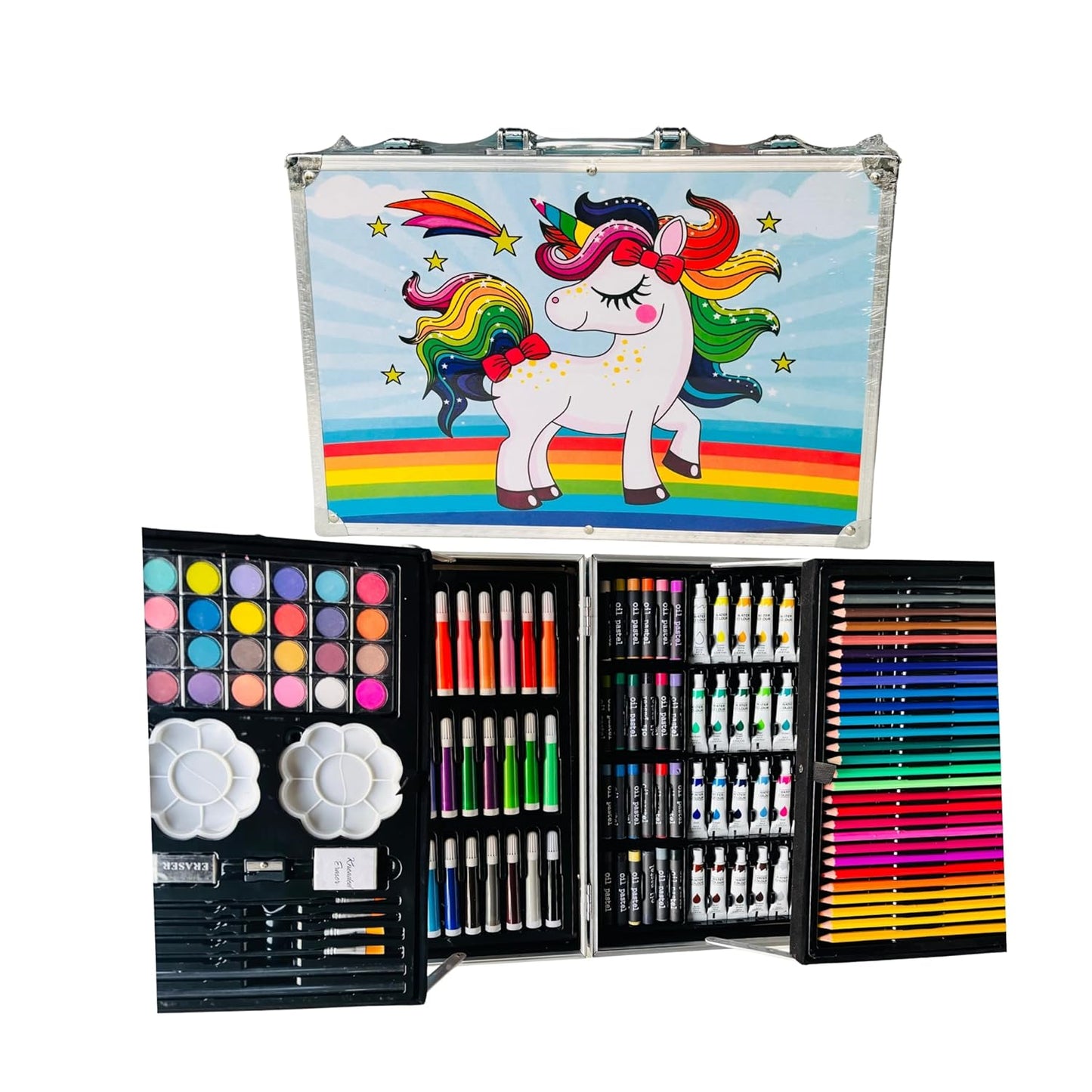 Colouring Kit Suitcase for Kids – 45-Piece Art & Drawing Set with Colour Pencils