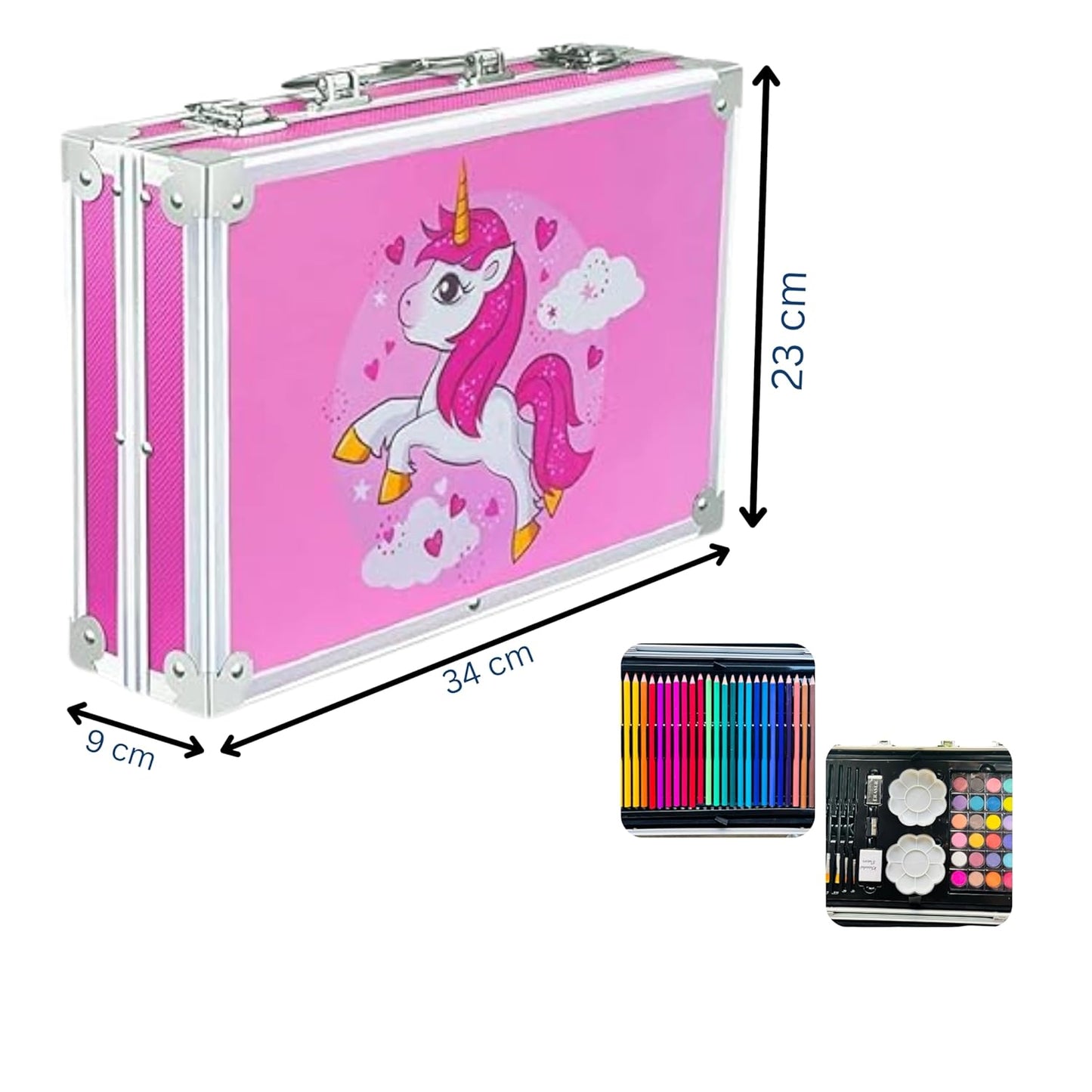 Colouring Kit Suitcase for Kids – 45-Piece Art & Drawing Set with Colour Pencils