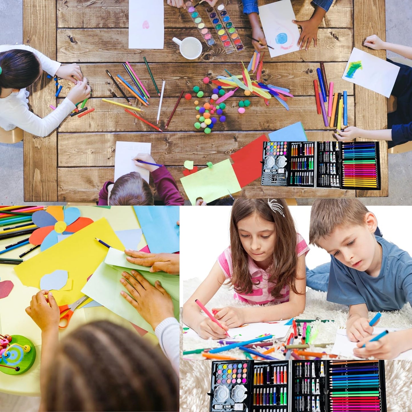 Colouring Kit Suitcase for Kids – 45-Piece Art & Drawing Set with Colour Pencils
