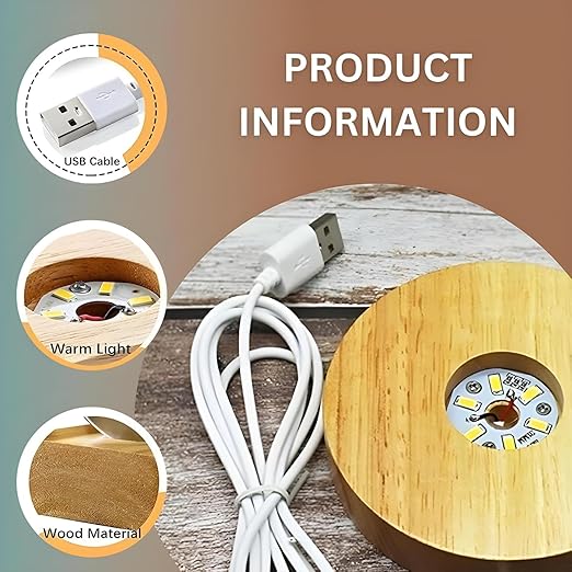 3D Saturn Crystal Globe Lamp with Wooden Base – Engraved LED Night Light, USB Powered Decorative Table Lamp