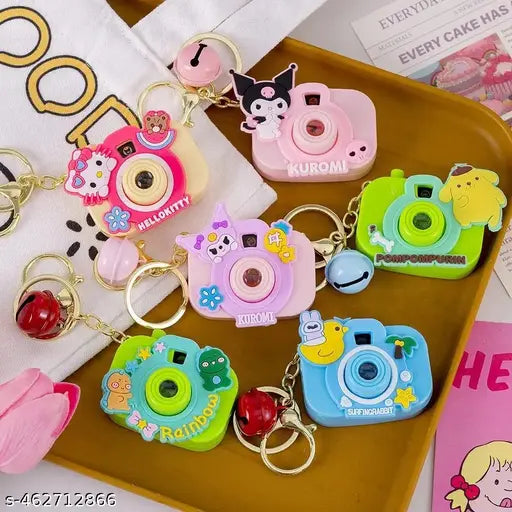 Kids Mini Toy Camera Projector Keychain Colorful Cartoon Design Cute Portable Bag Charm Toy