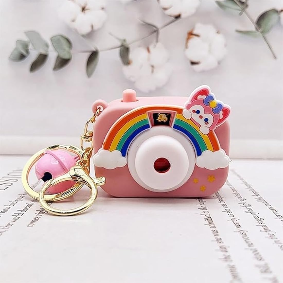 Kids Mini Toy Camera Projector Keychain Colorful Cartoon Design Cute Portable Bag Charm Toy