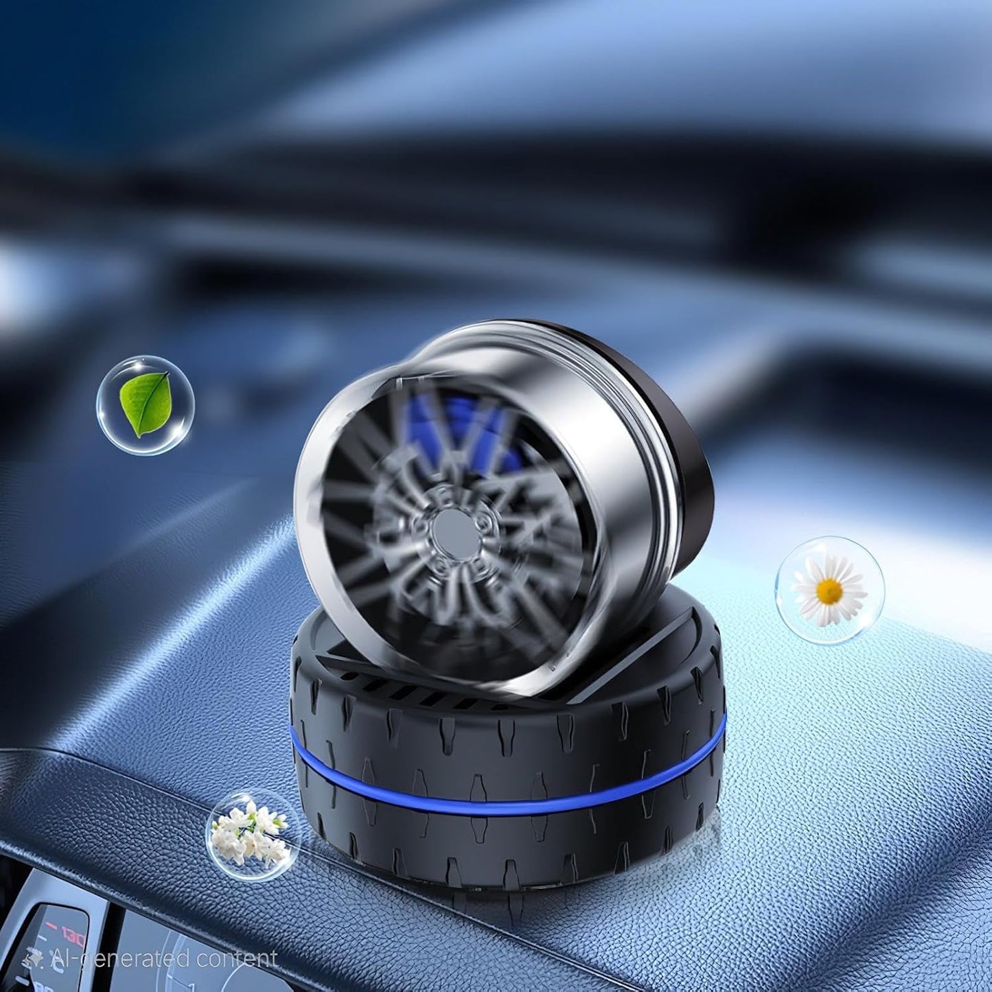 Car Dashboard Air Freshener Alloy Wheel Design Fragrance Diffuser Stylish Interior Perfume