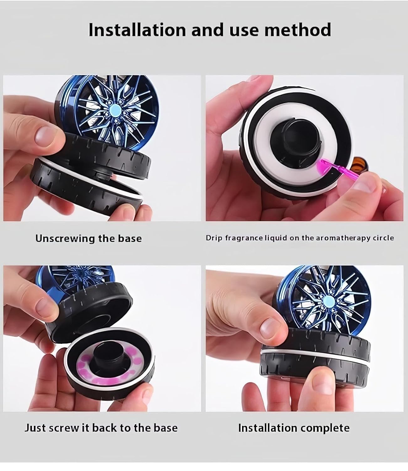 Car Dashboard Air Freshener Alloy Wheel Design Fragrance Diffuser Stylish Interior Perfume