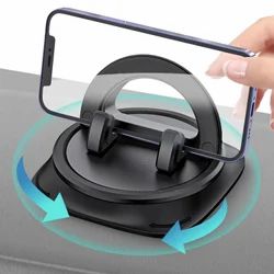 Universal 360° Car Mobile Holder Dashboard Stand – Non-Slip Silicone Phone Mount with Adjustable Angle, Rotation for Landscape & Portrait, Compatible with All Smartphones