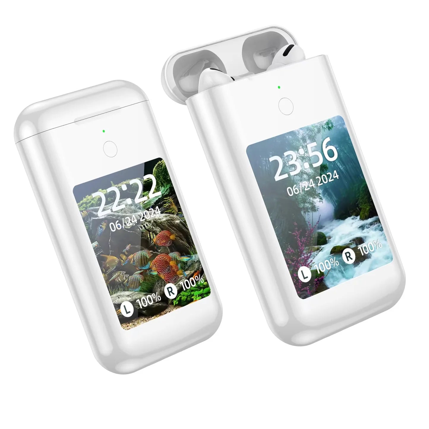 Smart Earbuds Charging Case 2.8 Inch AMOLED Display ANC Support Multifunction Portable Earbud Storage Case