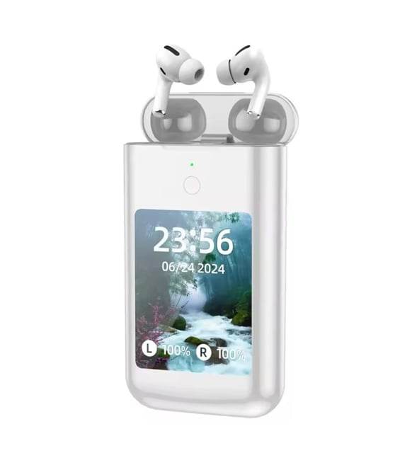 Smart Earbuds Charging Case 2.8 Inch AMOLED Display ANC Support Multifunction Portable Earbud Storage Case