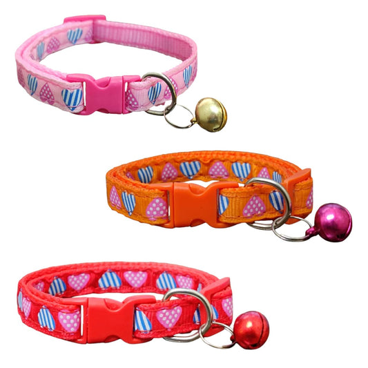 Adjustable Pet Collar with Bell for Kittens & Puppies | Soft Comfortable Safety Collar for Small Pets