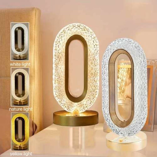 Ovate Crystal Night Lamp for Baby Room | Elegant Home Decor LED Crystal Light