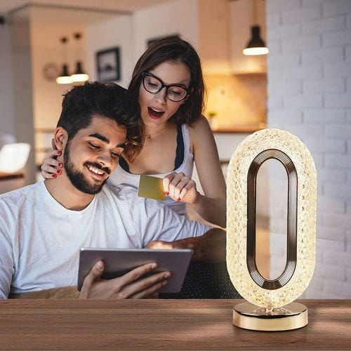 Ovate Crystal Night Lamp for Baby Room | Elegant Home Decor LED Crystal Light