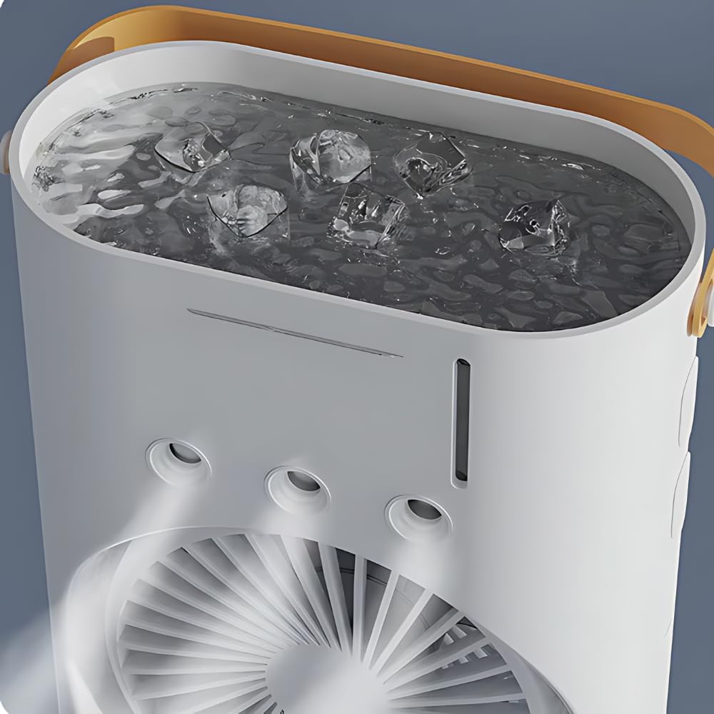Drumstone Double-Ended Spray Air Cooler Fan with LED Light, Remote Control & 3-Speed Settings