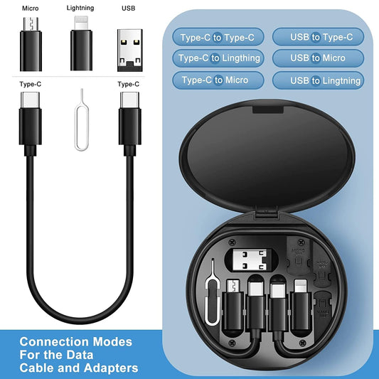 5-in-1 Fast Charging Cable Set | Multi-Functional USB Kit for iPhone, Android & Type-C