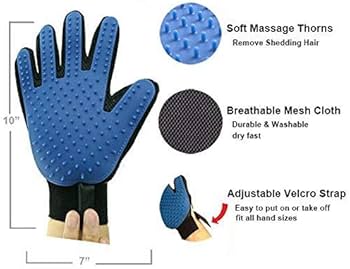 Pet Grooming Glove Brush | Deshedding & Bath Massage Glove for Dogs & Cats