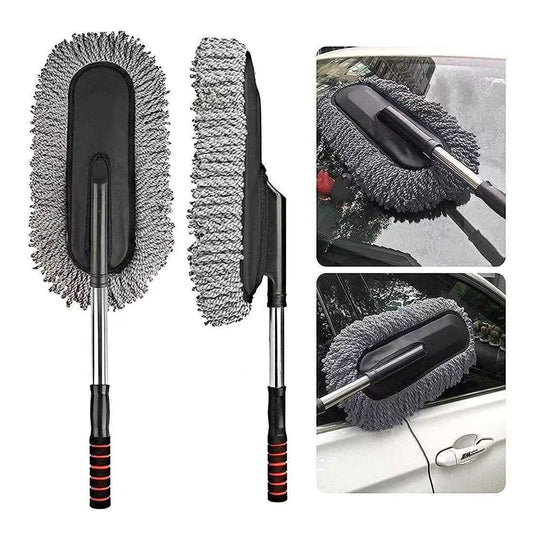 AllExtreme Microfiber Car Duster Brush Extendable Handle Scratch Free Wet and Dry Cleaning Brush for Car and Home