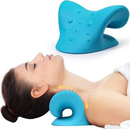 C-Shaped Neck Traction Device Memory Foam – Cervical Neck & Shoulder Relaxer Pillow for Pain Relief, Posture Correction and Muscle Tension Release
