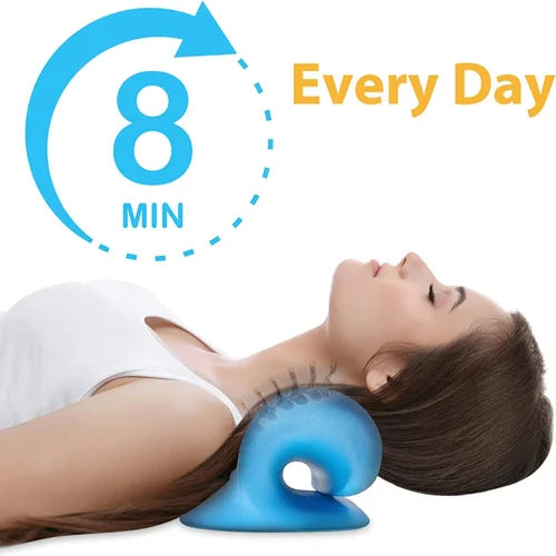 C-Shaped Neck Traction Device Memory Foam – Cervical Neck & Shoulder Relaxer Pillow for Pain Relief, Posture Correction and Muscle Tension Release