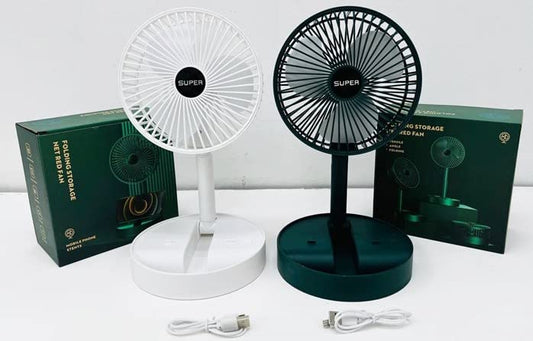 Rechargeable Foldable Table Fan Portable Mini Electric Cooling Fan Compact Folding Desk Fan for Home Travel Outdoor