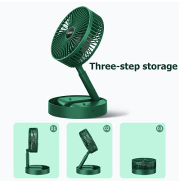 Rechargeable Foldable Table Fan Portable Mini Electric Cooling Fan Compact Folding Desk Fan for Home Travel Outdoor