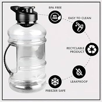 1.5L Gallon Gym Water Bottle with Shaker | BPA-Free Protein Sipper with Mixer Ball
