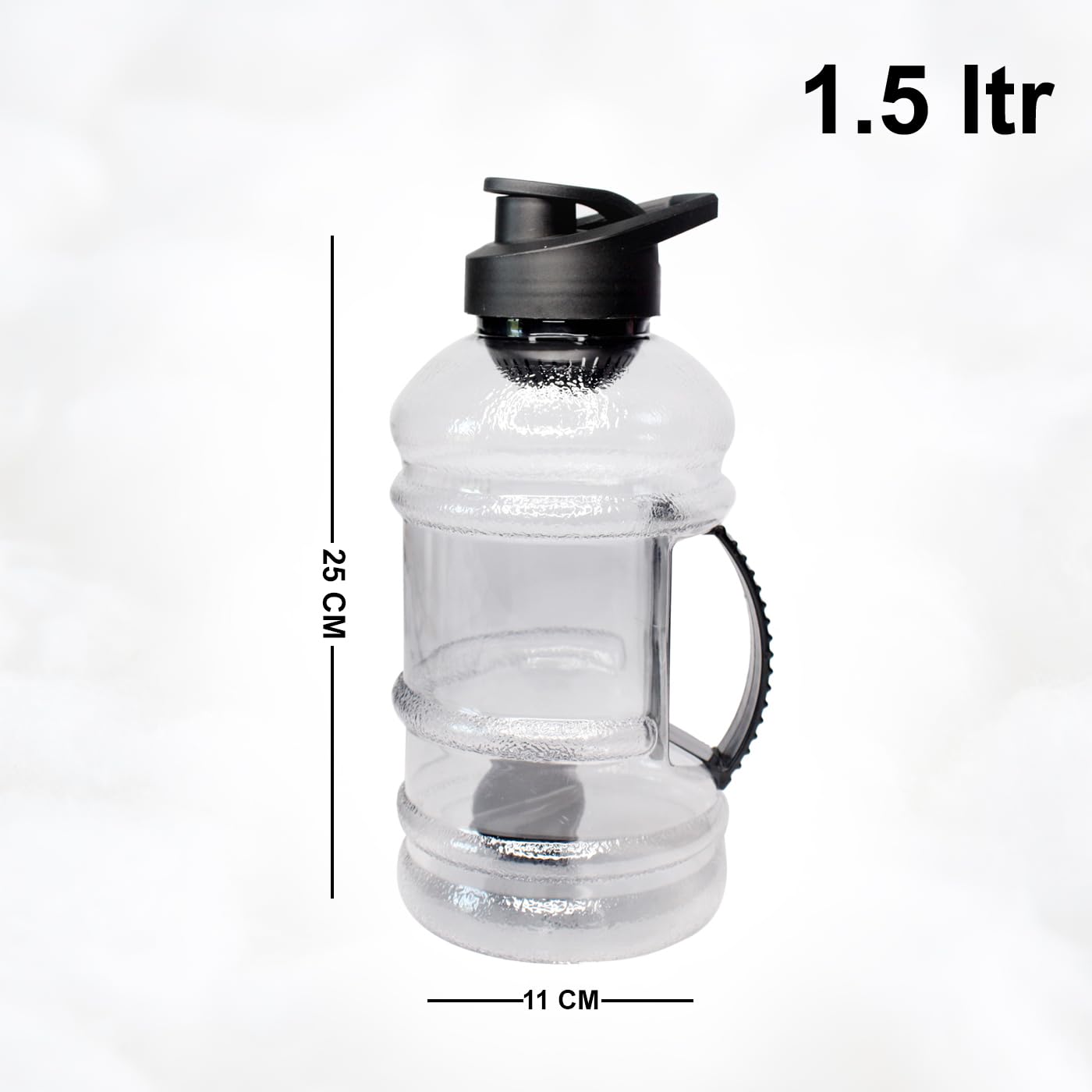 1.5L Gallon Gym Water Bottle with Shaker | BPA-Free Protein Sipper with Mixer Ball