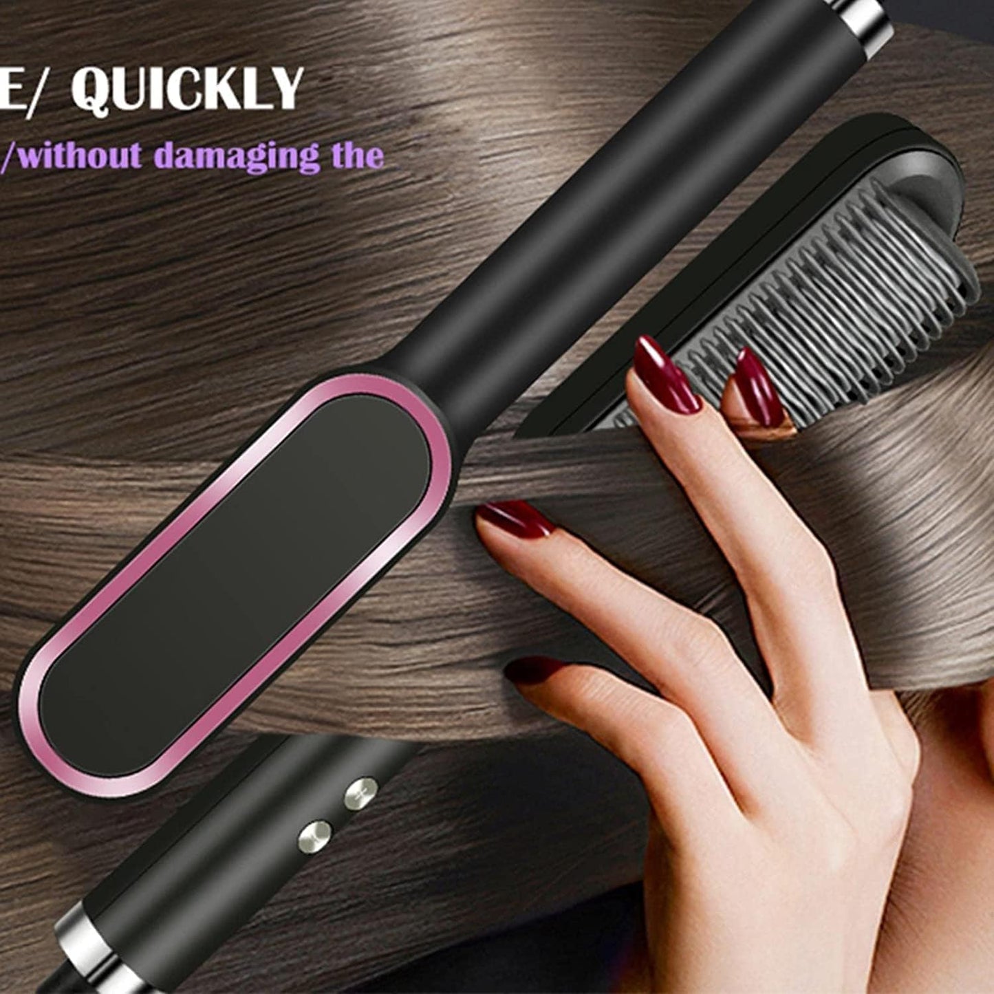 Hair Straightener Brush Comb Electric PTC Heating Fast Hair Straightening Brush for Women and Men Multicolor