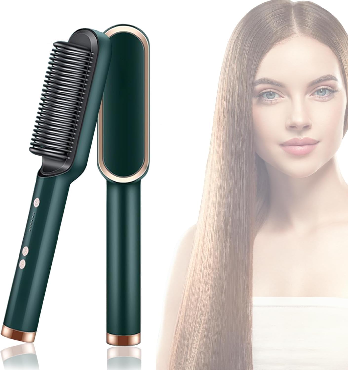 Hair Straightener Brush Comb Electric PTC Heating Fast Hair Straightening Brush for Women and Men Multicolor