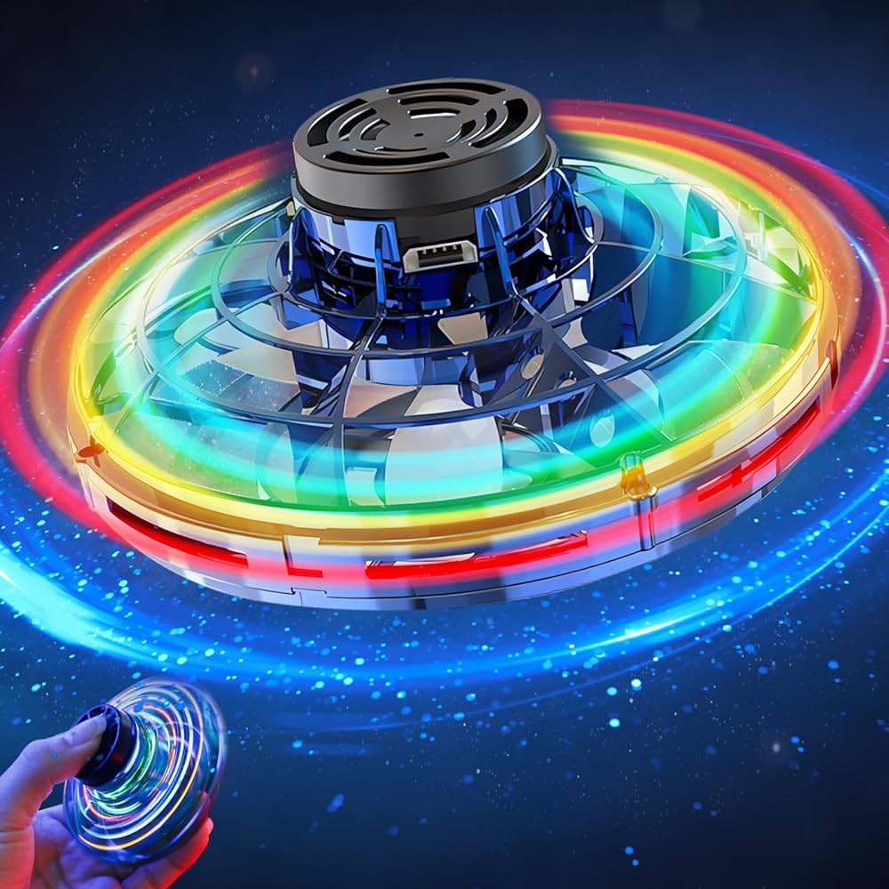 Flying Spinner Toy – 360° Rotating Hand-Controlled Drone with RGB Lights
