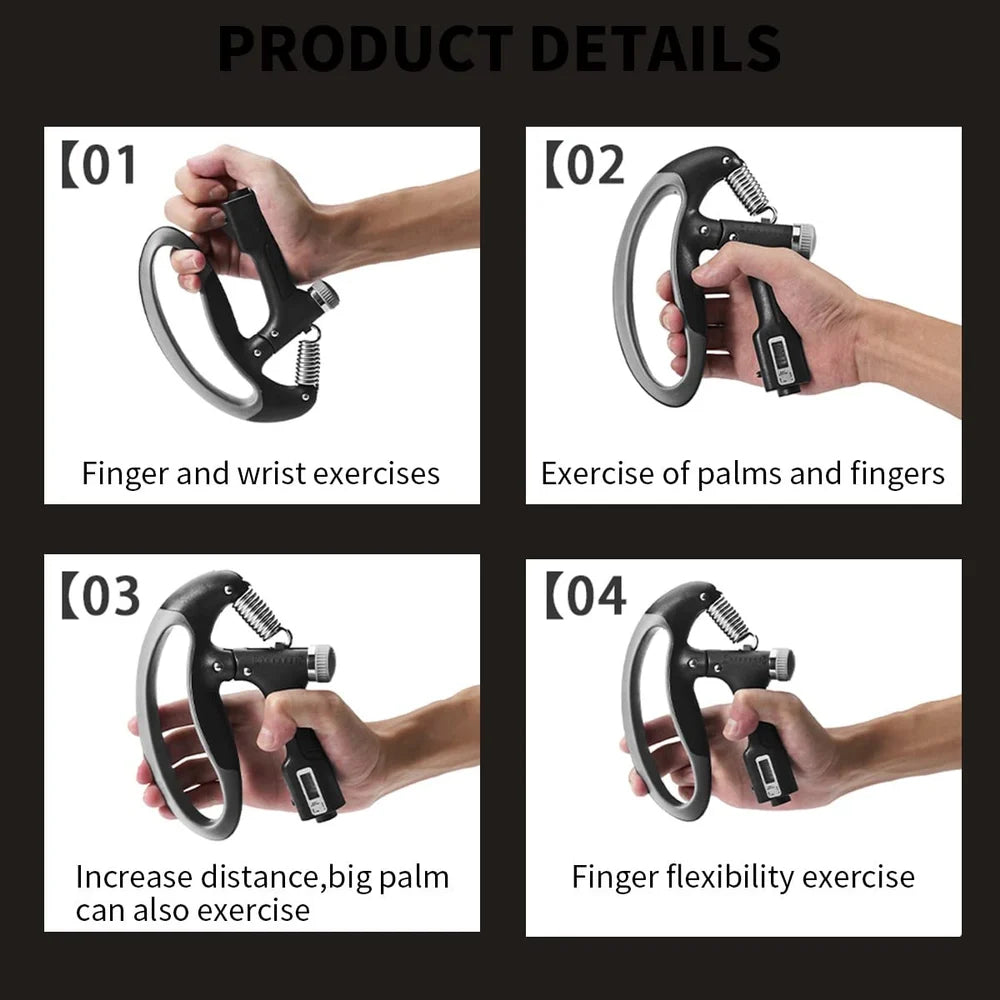 Hand Grip Strengthener with Counter – Adjustable Resistance 10–100 kg for Forearm & Wrist Training